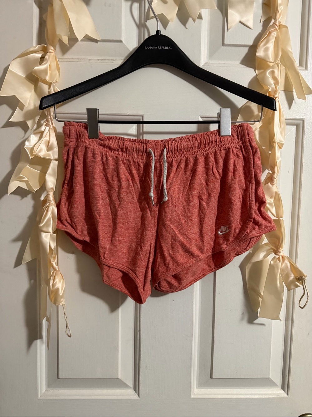 Nike Heathered Coral Pull‑Tie Running Shorts